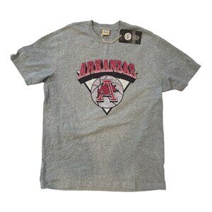 College Vault Arkansas Razorbacks Basketball T-Shirt Gay with Red Hogs Sz XXL